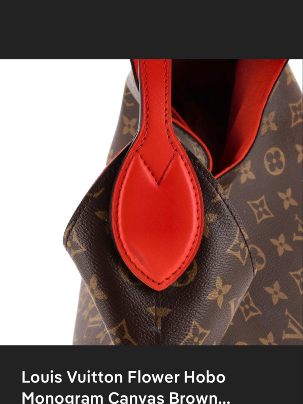 Authentic Louis Vuitton Flower Hobo with Red Trim. Flashy Class Like NEW!! - Picture 6 of 6